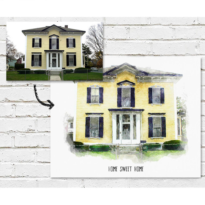 Digital Watercolor House Portrait | Art Print | Custom Home Portrait | Personalized Gift | Free Shipping