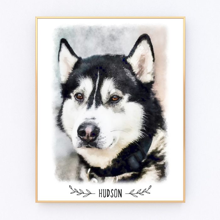 Digital Watercolor Pet Portrait | Art Print | Personalized Gift | 8x10| Free Shipping