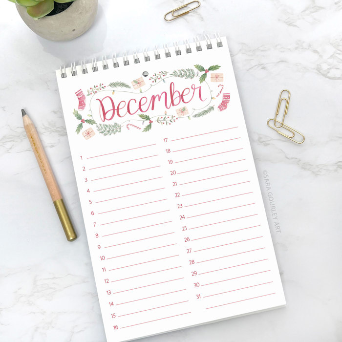 Watercolor Perpetual Calendar | Botanical Birthday Calendar | Hand Painted Illustrations  | Free Shipping