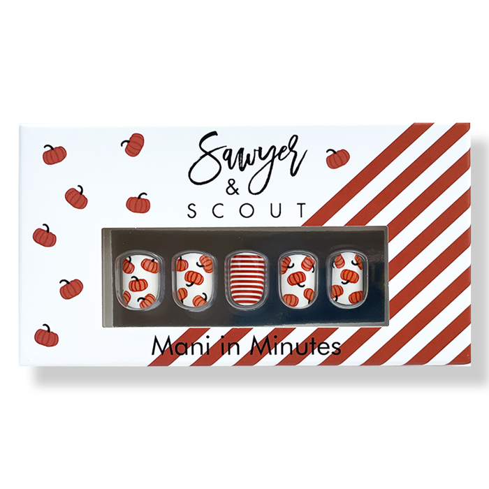 24 Pcs Pumpkin Patch Press On Nails short square