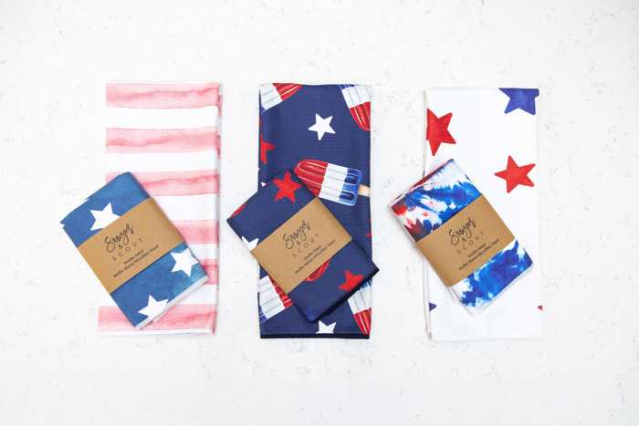 American Tie Dye Waffle Hand Towel