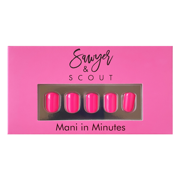 24 pcs Some Like it Hot Pink Press On Nails short square