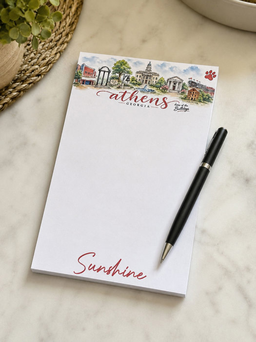 College Town Notepad | Southern College Town Inspired Stationery | Game Day Desk Pad | Personalized Gift for Students & Alumni