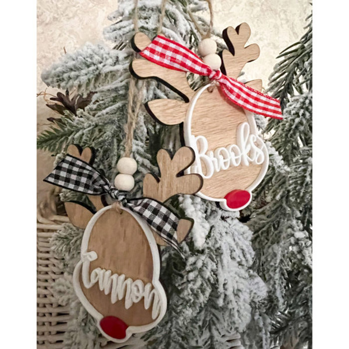 Personalized Reindeer Ornament | Christmas Ornament