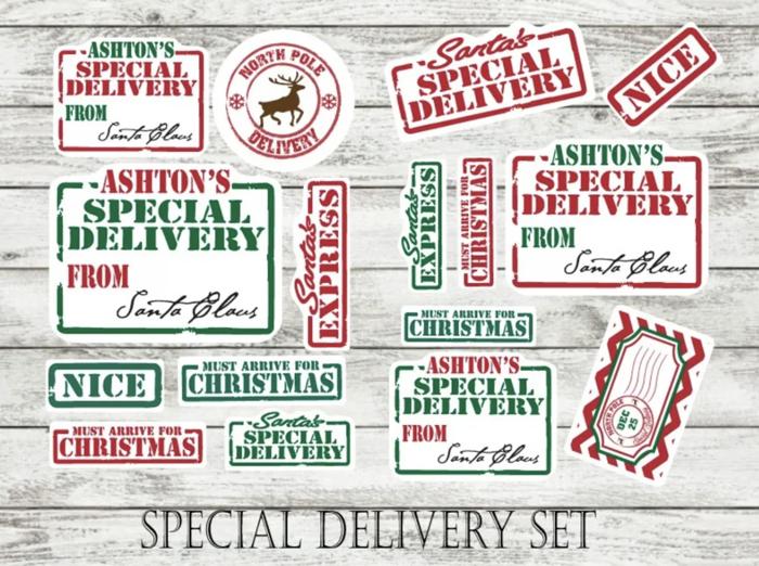 Personalized Christmas Stickers | Santa | North pole 