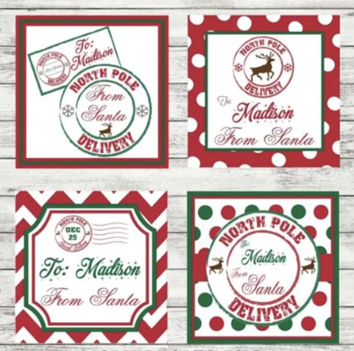 Personalized Christmas Stickers | Santa | North pole 