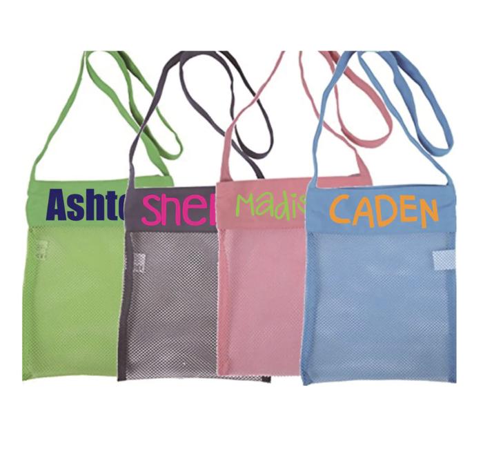 Personalized Beach Mesh Shell Bags