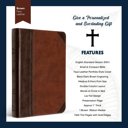  Custom ESV Dark Brown Compact Size Personalized Holy Bible Medium Print