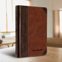  Custom ESV Dark Brown Compact Size Personalized Holy Bible Medium Print