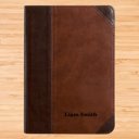  Custom ESV Dark Brown Compact Size Personalized Holy Bible Medium Print