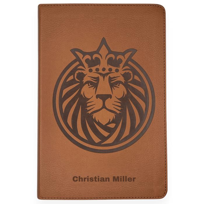 Custom KJV Brown Standard Size Kids Personalized Holy Bible Large Print | Royal Lion