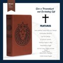  Custom KJV Brown Standard Size Kids Personalized Holy Bible Large Print | Royal Lion