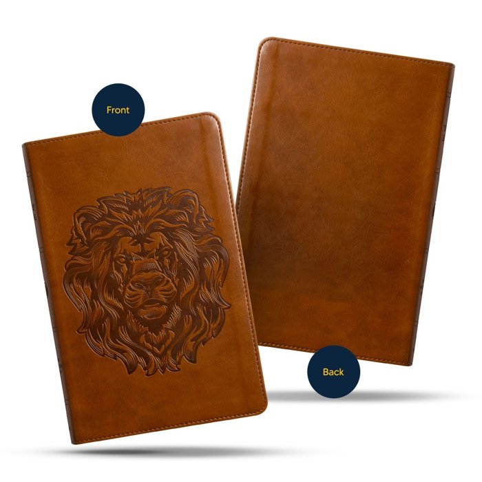 Custom ESV Dark Brown Standard Size Personalized  Holy Bible Medium Print | Royal Lion
