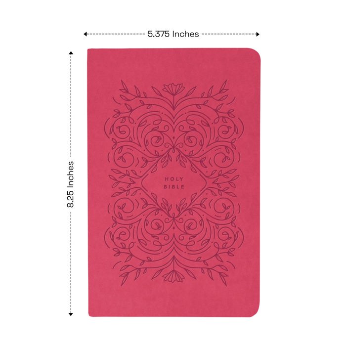 Custom NLT Pink Standard Size Personalized Holy Bible Medium Print | Vine