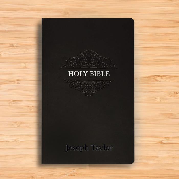 Custom NIV Black Standard Size Soft Touch Personalized Holy Bible Small Print