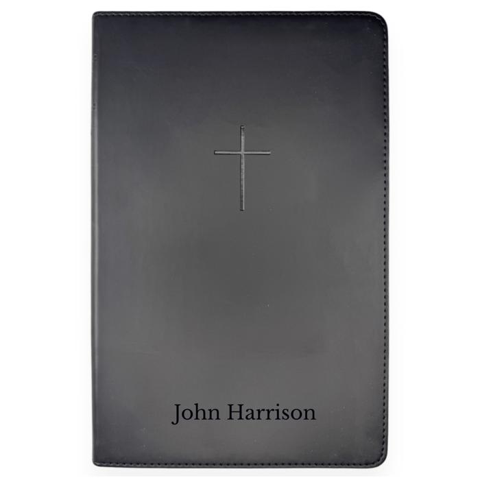 Custom NLT Black Standard Size TruTone Personalized Holy Bible Small Print