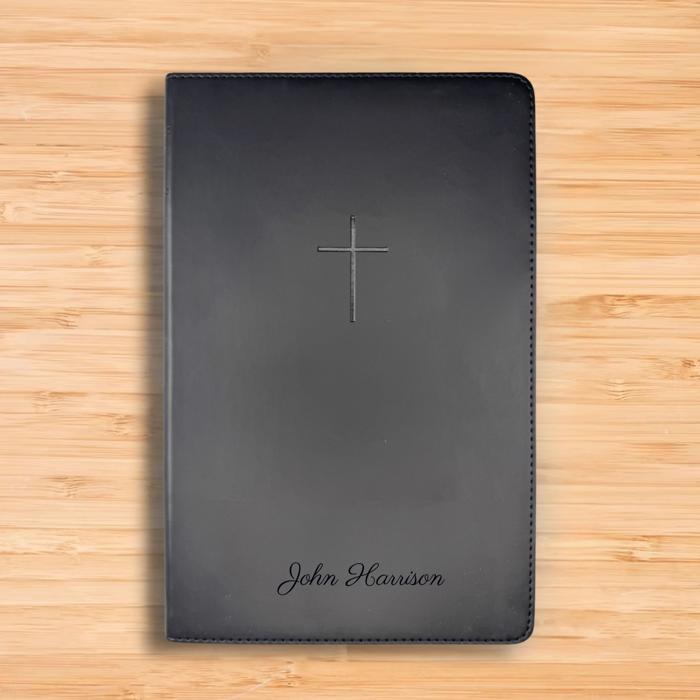 Custom NLT Black Standard Size TruTone Personalized Holy Bible Small Print