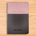  Custom NLT Pink-Brown Standard Size Personalized Holy Bible Small Print