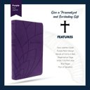  Custom NLT Dark Purple Standard Size Personalized Holy Bible Small Print | Petal