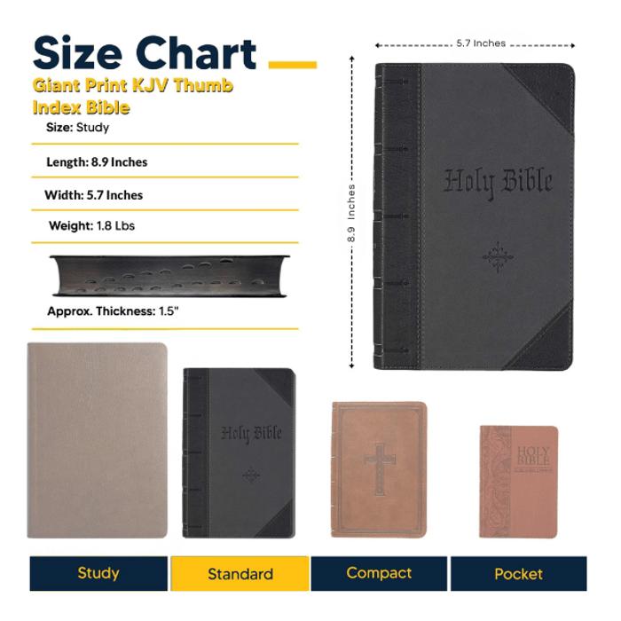 Custom KJV Black Study Size Personalized Holy Bible Giant Print