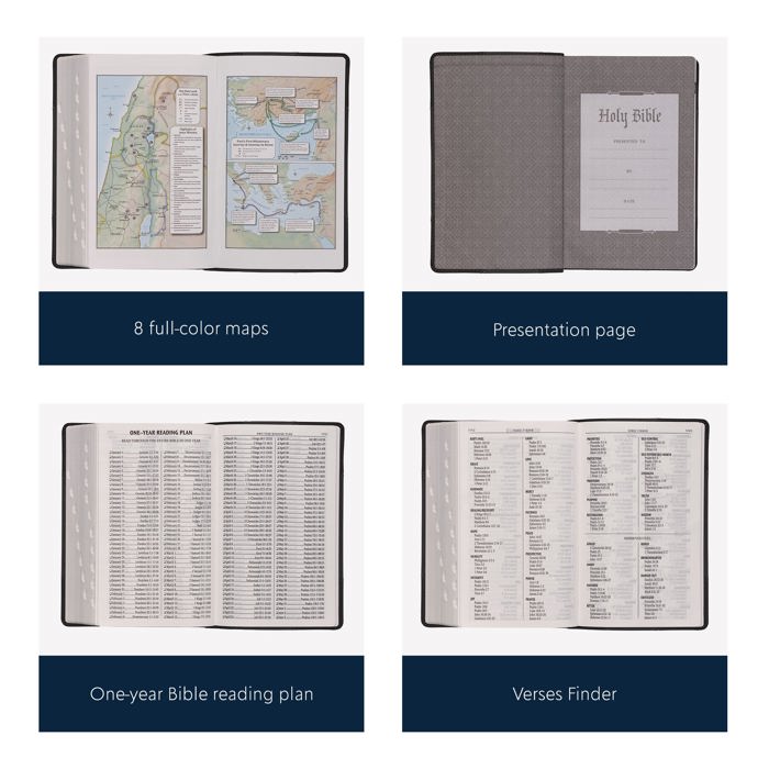 Custom KJV Black Study Size Personalized Holy Bible Giant Print