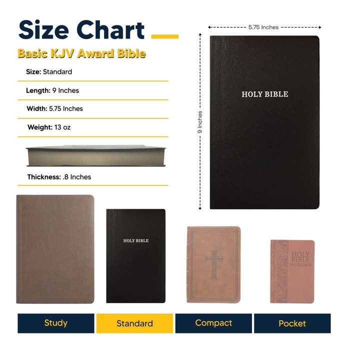 Custom KJV Black Standard Size Personalized Holy Bible Small Print