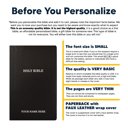  Custom KJV Black Standard Size Personalized Holy Bible Small Print