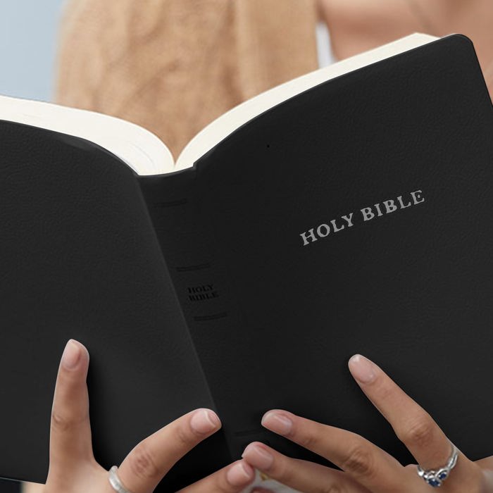 Custom KJV Black Standard Size Personalized Holy Bible Small Print