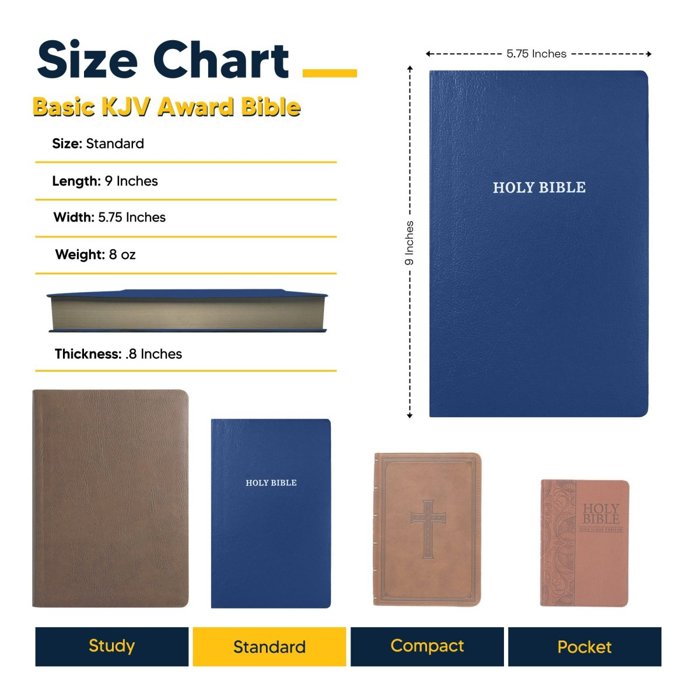 Custom KJV Blue Standard Size Personalized Holy Bible Small Print