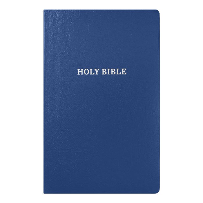 Custom KJV Blue Standard Size Personalized Holy Bible Small Print