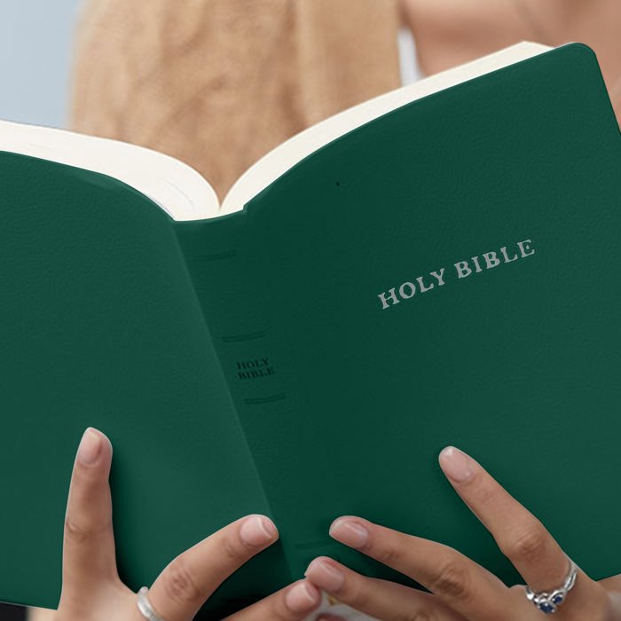 Custom KJV Green Standard Size Personalized Holy Bible Small Print