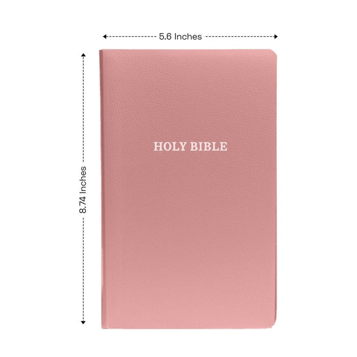Custom KJV Pink Standard Size Personalized Holy Bible Small Print