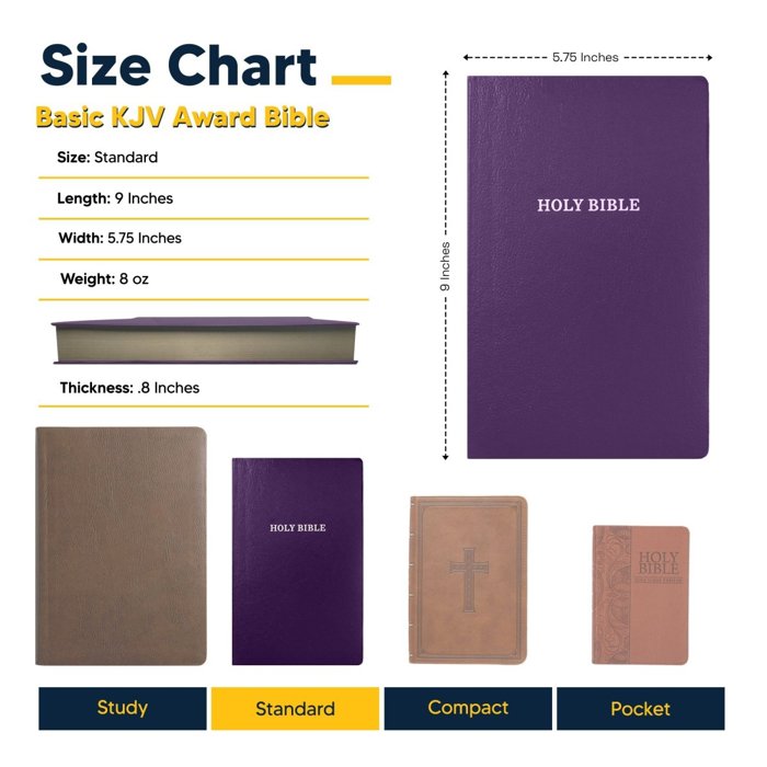 Custom KJV Purple Standard Size Personalized Holy Bible Small Print