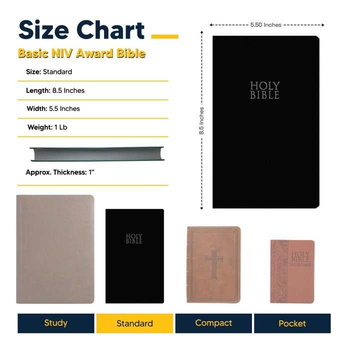 Custom NIV Black Standard Size Personalized Holy Bible Small Print