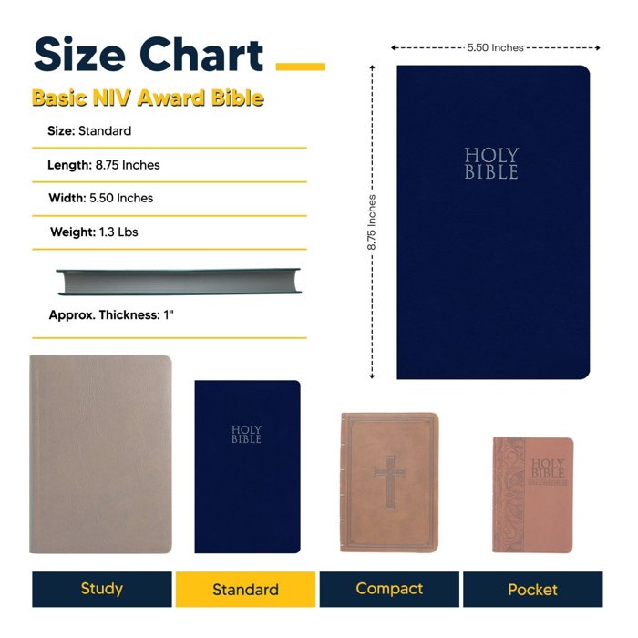 Custom NIV Blue Standard Size Personalized Holy Bible Small Print