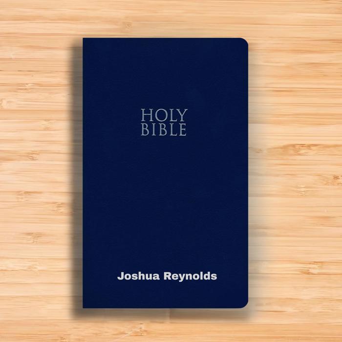 Custom NIV Blue Standard Size Personalized Holy Bible Small Print