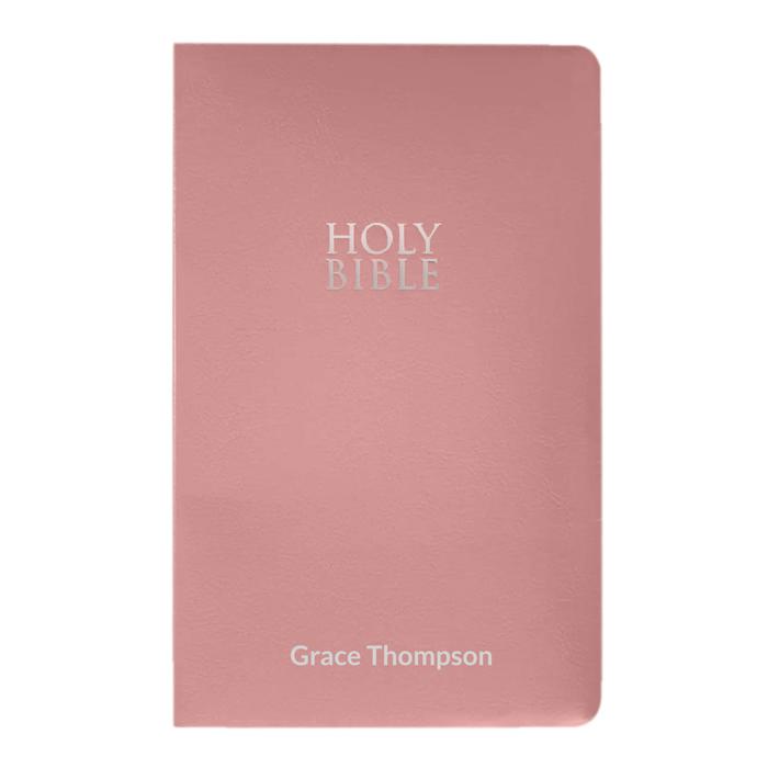 Custom NIV Pink Standard Size Personalized Holy Bible Small Print