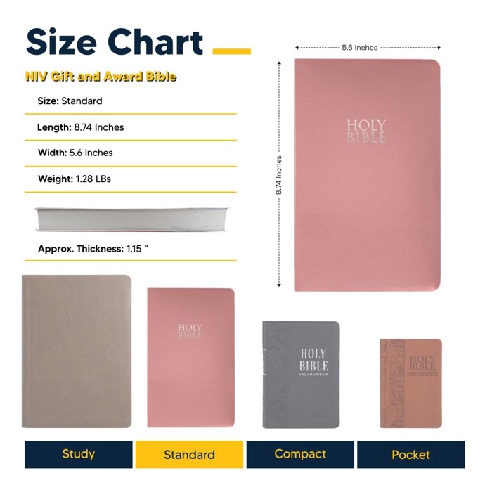 Custom NIV Pink Standard Size Personalized Holy Bible Small Print