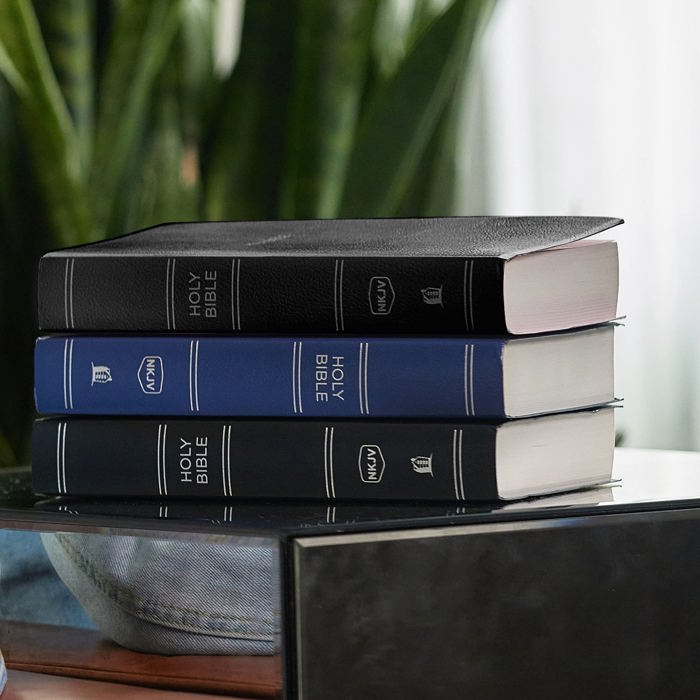 Custom NKJV Black Standard Size Personalized Holy Bible Small Print