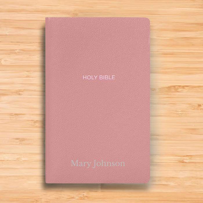 Custom NKJV Pink Standard Size Personalized Holy Bible Small Print