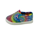 Blue Tie Dye 4 Toddler Toddler/Baby Girls Rhinestone Flat Slip On Sneakers