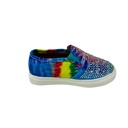 Blue Tie Dye 5 Toddler Toddler/Baby Girls Rhinestone Flat Slip On Sneakers