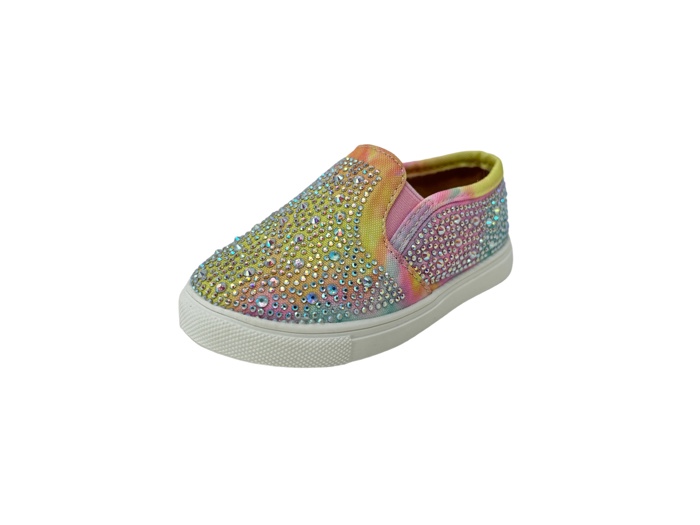 Toddler/Baby Girls Rhinestone Flat Slip On Sneakers