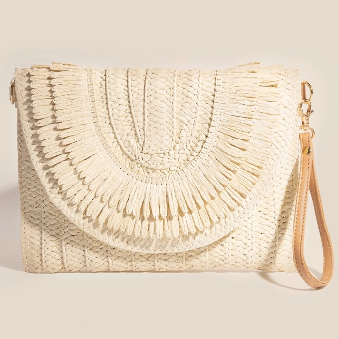 Kensey Rattan Envelope Clutch Bag
