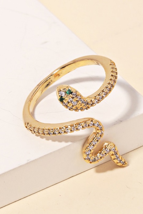 Rockford Snake Ring | Women's Fashion Gold Statement Ring | Unique Edgy Piece