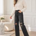  Morgan Baggy Skater Jean | Black Distressed Denim | Wide Leg | Trendy | Fall Fashion | High Waist