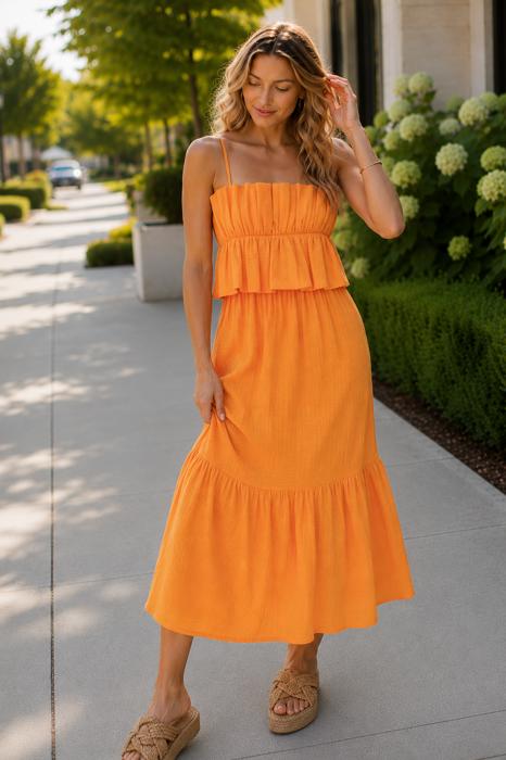 Deena Ruffle Bust Midi Dress | Summer New Arrival | Yellow | Wedding Guest Dress | Vacation Dress