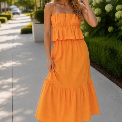 Deena Ruffle Bust Midi Dress | Summer New Arrival | Yellow | Wedding Guest Dress | Vacation Dress