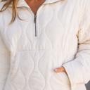  Mia Quilted Half-Zip High Neck Pullover | Women's Fall Jacket | Neutral Beige | Relaxed Fit | Comfy Style
