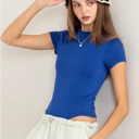  Alex Layered Cap Sleeve Bodysuit | Cobalt Blue Short Sleeves | Summer New Arrival | Double-Layered | Fitted 